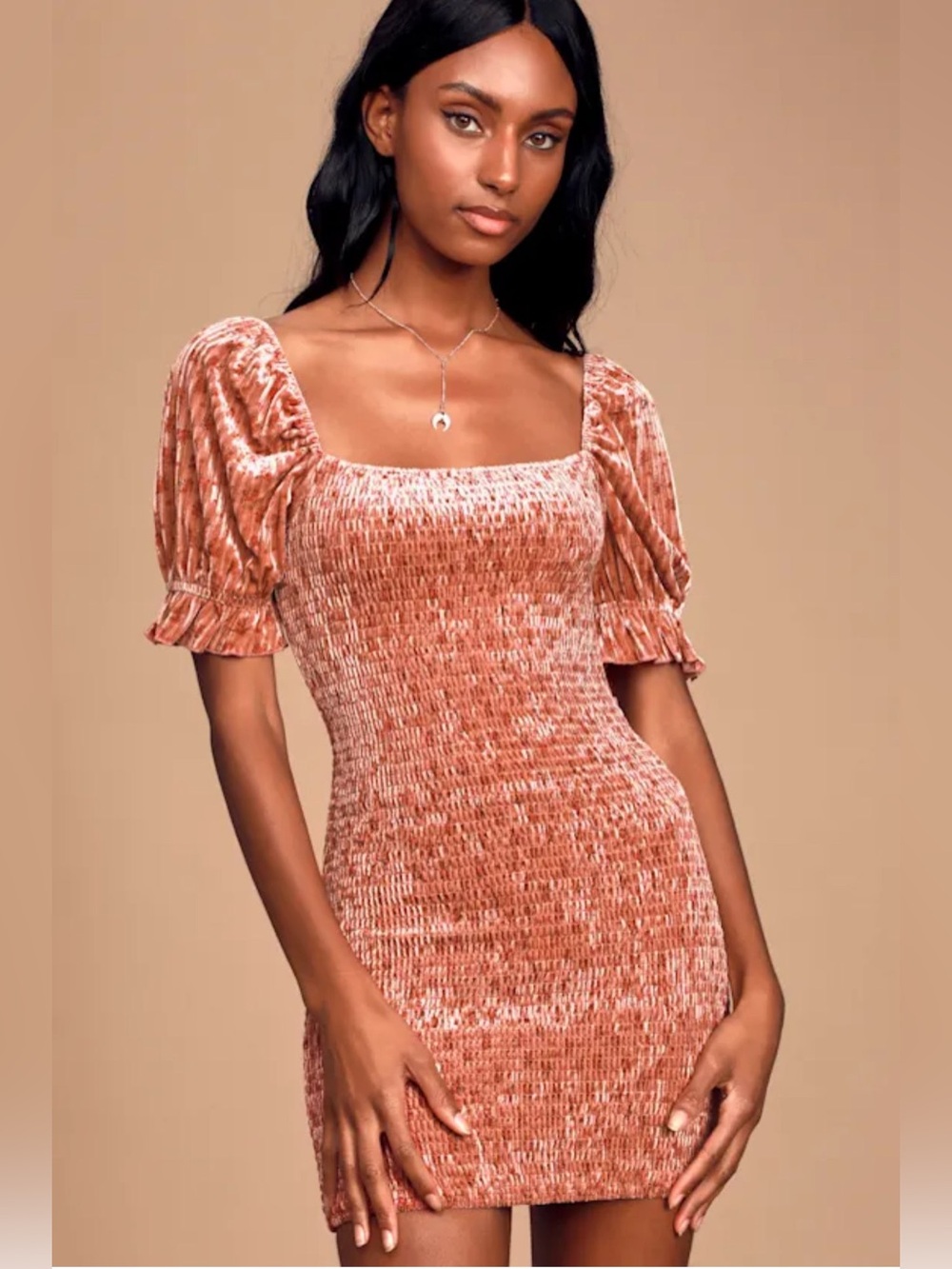 Lulus My Fleur-Ever Dusty Rose Floral Short Puff Sleeve Smocked Mini Dress